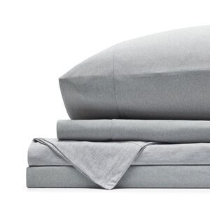 Brookstone Heathered Knit Moisture Wicking Twin Sheet Grey Set 3 Piece Set
